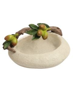 Tas me motive frutash, qeramike, e bardhë/e verdhë, 20x17x5 cm