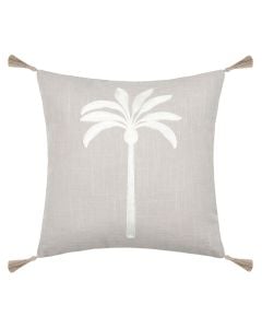 Jastëk dekorativ Casablanca, 100% pambuk, gri me dizenjo palme, 40x40 cm