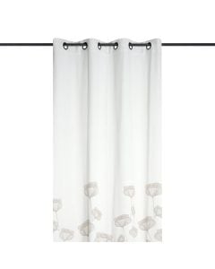 Perde e plotë me unaza Oriana, 55% pambuk/45% poliestër, natyrale, 140x260 cm