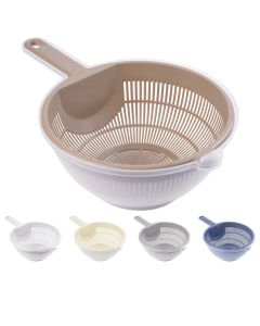 Double strainer, plastic, assorted colors, 1.5 L / Dia. 24 / 27x12 cm