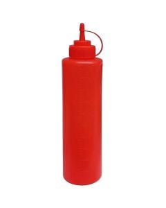 Mbajtëse për ketchup, plastike, e kuqe, 1000 ml / Dia. 7.9 x H 28.5 cm