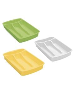 Primavera flatware container 4 spaces, plastic, assorted colors, 18x31x4.5 cm