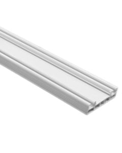Double-track rail, PVC, white, 3.5 m