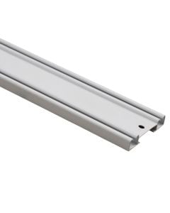 Double-track rail with edge, 6 cm, aluminium, white, 2.5 m