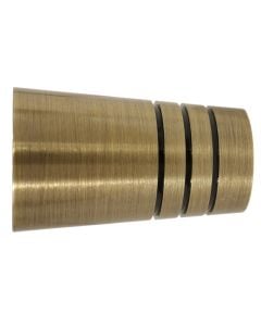 Metal finish for curtain rod, stainless steel, bronze color, Dia. 28 mm