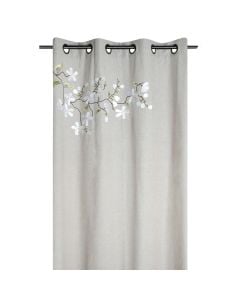 Perde e plotë me unaza Printemps, 55% pambuk dhe 45% poliestër, natyrale, 140x260 cm