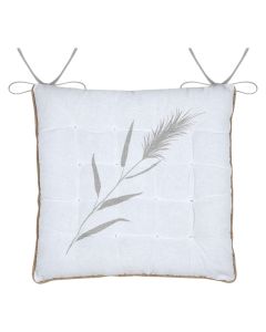 Pampa chair cushion with laces, 55% cotton and 45% polyester, ecru, 38x38 cm