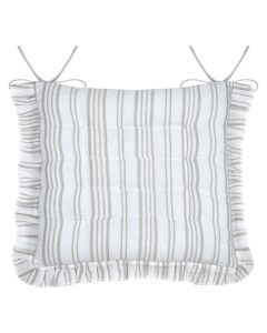 Josepha chair cushion with laces, 55% cotton and 45% polyester, ecru, 38x38 cm