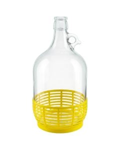 Damixhan me tapë mekanike dhe thurje plastike, qelqi/plastike, transparente/e verdhë, 5L / Dia. 18 x H 34 cm