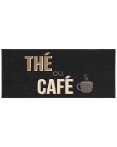 Breakfast kitchen rug, polyester, black, 50x120 cm