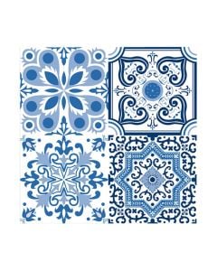 Peceta tavoline Zellige (PK 20), letër, blu/e bardhë, 33x33 cm