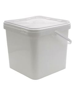 Kovë katrore me kapak për bulmete, plastike, e bardhë, 11 L / 24x24x24 cm