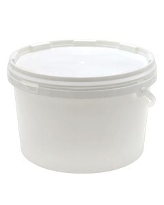 Kovë rrethore me kapak për bulmete, plastike, e bardhë, 5.6 L / Dia. 23 x H 16 cm