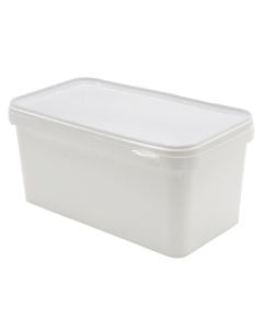 Kovë drejtëkëndore me kapak për bulmete, plastike, e bardhë, 3.1 L / 24x13x12 cm