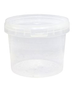 Kovë rrethore me kapak për bulmete, plastike, transparente, 750 ml / Dia. 12.5 x H 10.5 cm