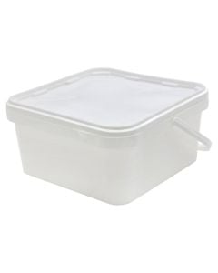 Kovë katrore me kapak për bulmete, plastike, e bardhë, 5.5 L / 24x24x13 cm