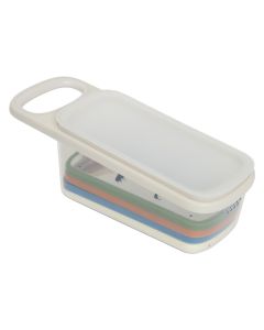 Rende me 4 faqe dhe kuti konservimi, ABS, transparente, 26x10x8.7 cm
