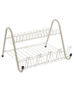 Clay dish rack, steel, beige, 40.3x36.4x26.6 cm
