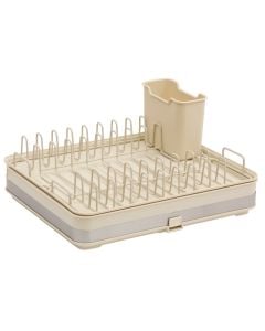 Extendable dishwasher rack, polypropylene, beige, 51x36.6x17.5 cm
