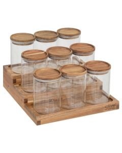 Set mbajtëse erëzash Harmony, qelq borosilikat, kafe, 24x23x15 cm