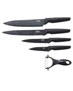 Set thikash kuzhine dhe qëruese Caractere, inoks, e zezë, 36.3x16.9x3 cm