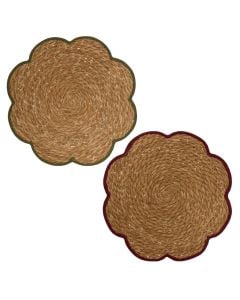 Shtroje tavoline Mona, jute, ngjyra të ndryshme, Dia. 38 x H 0.5 cm