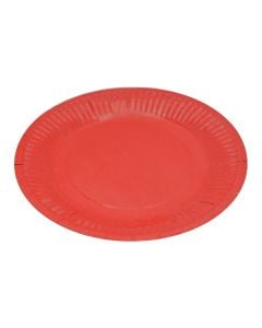 Party plate, cardboard, 18 cm, red, 6 pieces, 1 pack