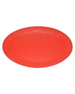 Party plate, cardboard, 23 cm, red, 6 pieces, 1 pack