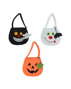 Halloween decoration bags, 25x22 cm, black-white-orange