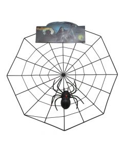 Decorative spider, 33 cm, plastic, black