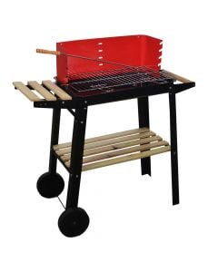 Barbecue with steel, steel, black, 87x83x34 cm, 1 piece