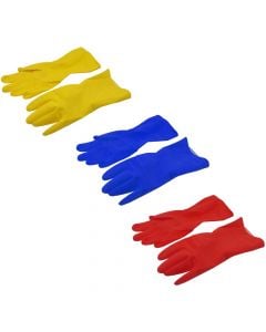 Cleaning Gloves, "Household", assorted size, yellow-orange, latex, 1 pair