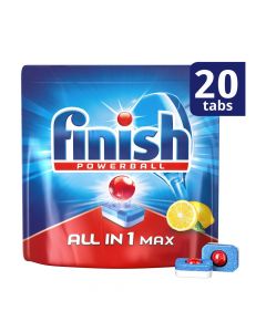 Detergjent larës,"Finish powerball",  për lavastovilje, 20 tableta, aromë limoni, blu