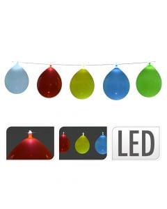 Garland led, "Party", latex, mix, 10 ballons, 4.15 m, 1 piece