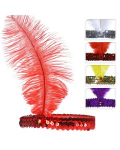 Hairbrand,"Party",with feather, polyester, mix, 19x1x26 cm, 1 piece