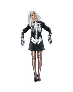 Kostum Halloween per femra, "Skeleton girl", zi-bardhe
