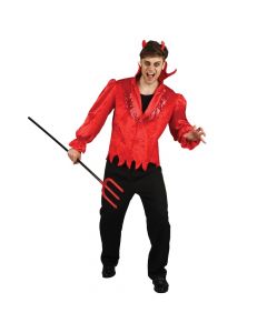 Kostum Halloween për meshkuj , "Djall",m,l, zi-kuq