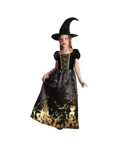 Halloween costumes for femra, "Witch",L, black-gold