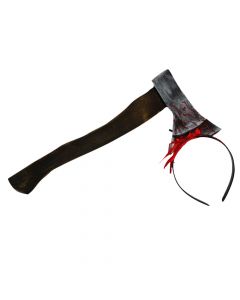 Halloween axe hairbrand, plastic, 1.5x26x37 cm, brown