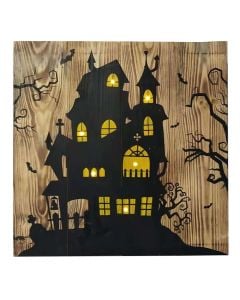 Tabele e varur, me shtepi, plastik, 48x1x48 cm, kafe-zi