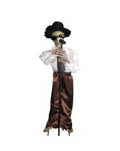 Skeleton këngetar, me veshje, plastik, 30x35x100 cm, kafe