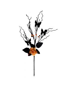 Picker flower and skull, black-orange