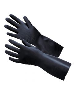 Cleaning gloves, "Perfetto", large, latex, black, 2 pair