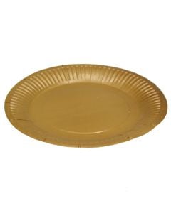 Pjatë për ditëlindje, "Happy party", karton, 23 cm, floriri, 6 copë, 1 pako