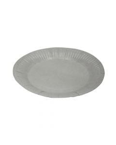 Plate, "Happy party", for birthday, cardboard, 18 cm, silver, 6 pcs