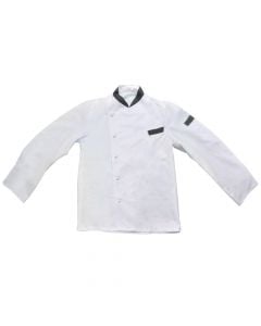 Xhaketë kuzhinieri, 100% pambuk, bardhë-gri,  L