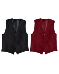 Waistcoat unisex, 100 % polyester, dark red, black, S