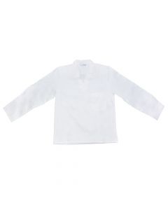 Bakery shirt long sleeves, 65% polyester, 35% cotton, white, M
