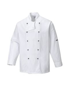 Xhaketë kuzhinieri, "Somerset", me kopsa, e bardhë, Mesatare