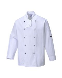 Xhaketë kuzhinieri, "Somerset", me kopsa, e bardhë, madhe